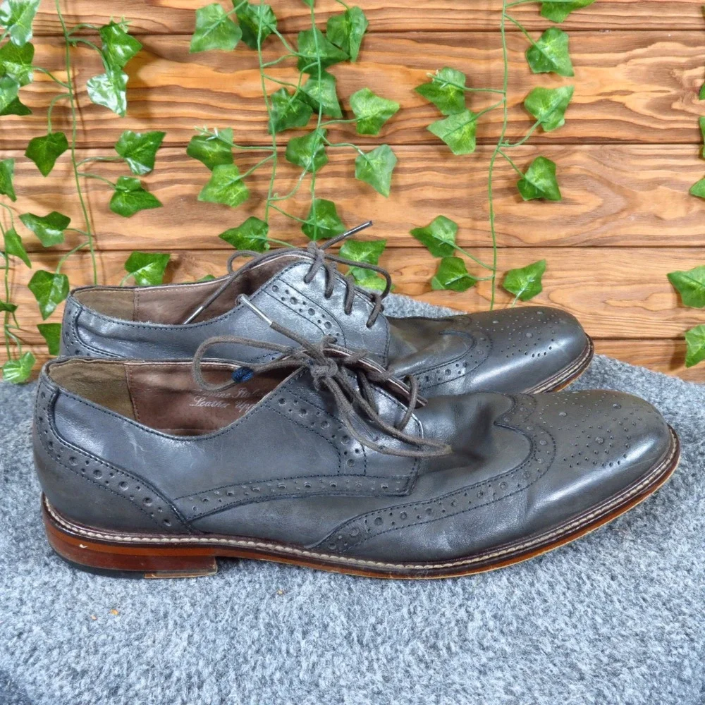 Joseph Abboud 40G4R00003 Mens Wingtip Oxford 9.5 Professional Dress Grey Leather
